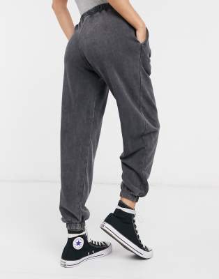 new look acid wash denim jogger