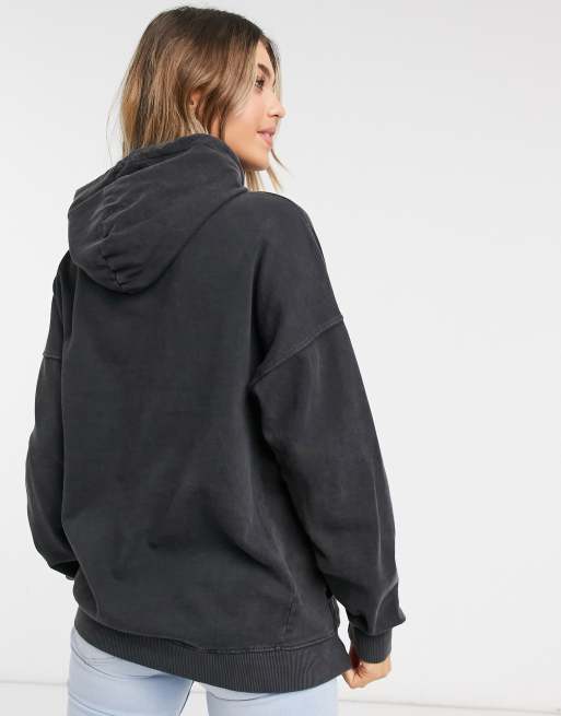 Grey stone washed discount hoodie