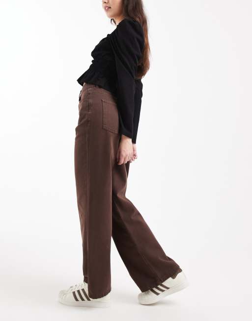 New Look - Adalae - Brune jeans med vide ben, 3 af 5