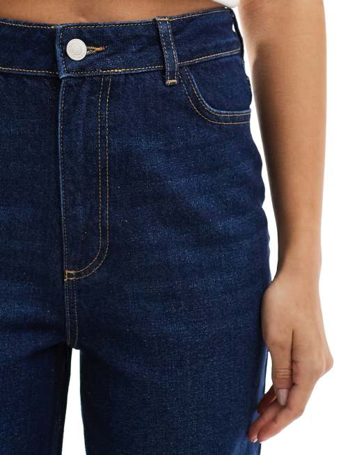 New Look Adalae high waisted wide leg jeans in dark blue, 5 of 5