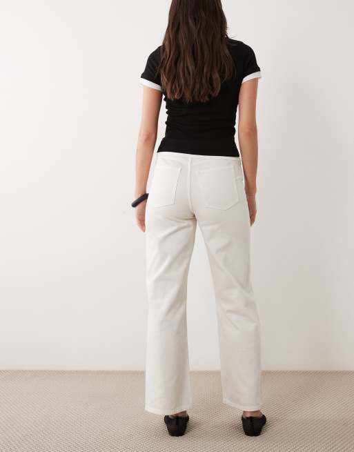 New Look - Adalae - Jeans a fondo ampio color panna, 3 di 5