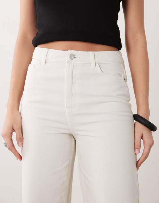 New Look - Adalae - Jeans a fondo ampio color panna, 4 di 5