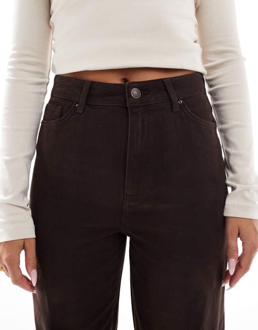 New Look – Adalae – Jeans in Braun mit weitem Bein, 5 von 5
