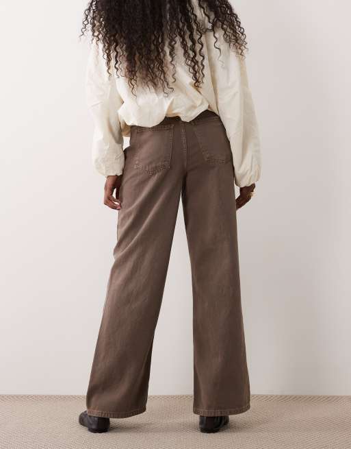 New Look Adalae jeans med brede ben i minkbrun, 2 af 5