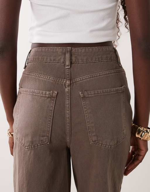 New Look Adalae jeans med vida ben i minkbrun, 4 av 5