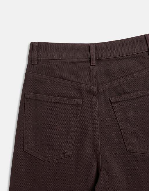 New Look Adalae jeans med vida ben i mörkbrun, 9 av 9
