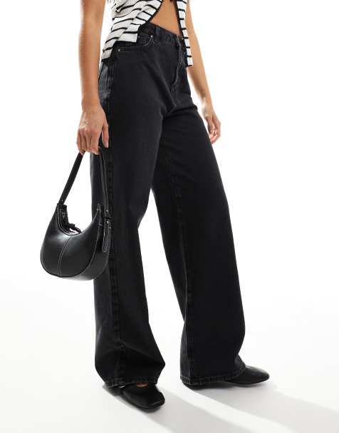 New Look - Adalae - Jeans met wijde pijpen in zwart - view 1