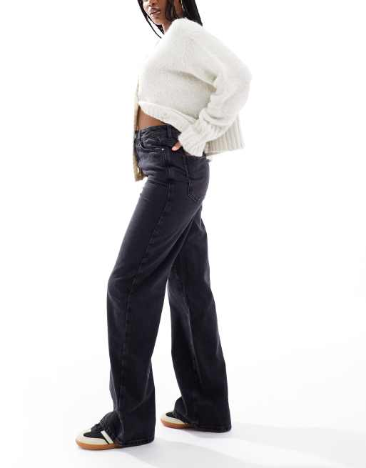 New Look – Adalae – Svarta jeans med vida ben, 3 av 5