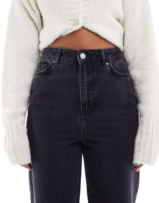 New Look – Adalae – Svarta jeans med vida ben, 4 av 5