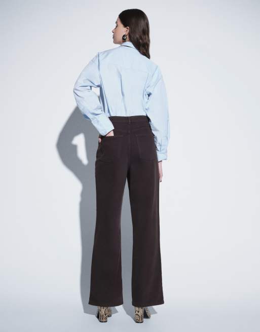 New Look Adalae wide leg jean in dark brown, 3 of 9