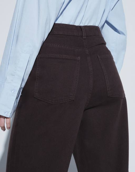 New Look Adalae wide leg jean in dark brown, 5 of 9