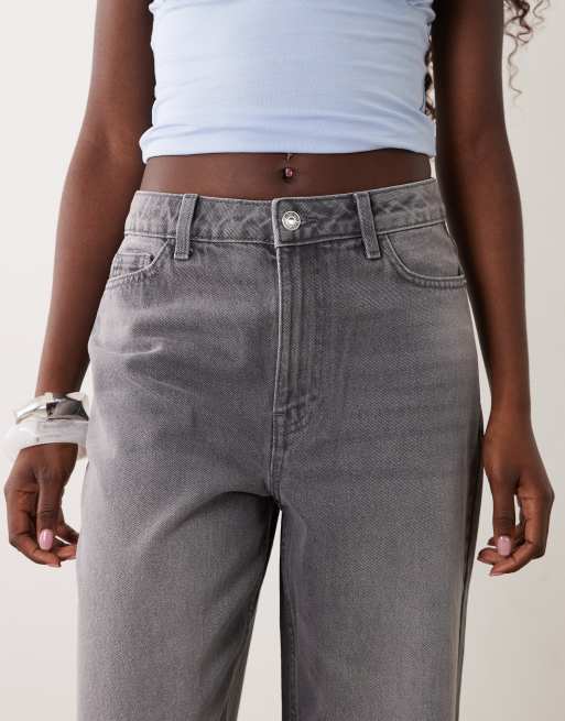 New Look Adalae wide leg jean in light grey, 4 of 5