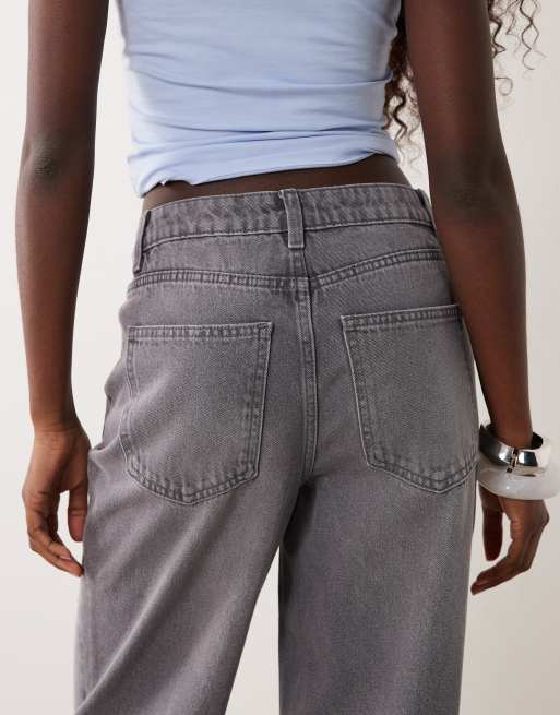 New Look Adalae wide leg jean in light grey, 5 of 5