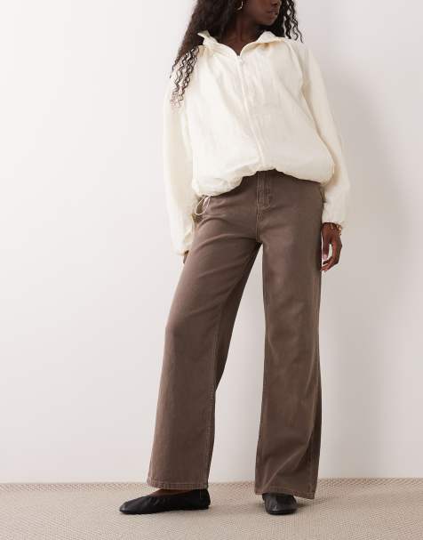 New Look Adalae wide leg jean in mink brown - view 1