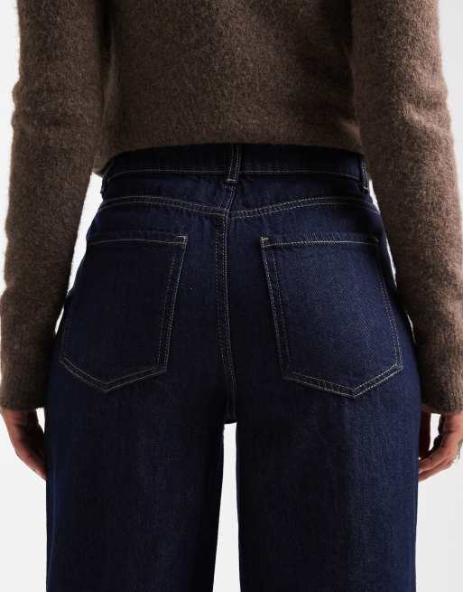 New Look Adalae wide leg jean in navy, 4 of 5