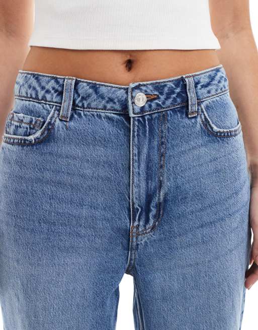 New Look Adalae wide leg jean with rips in mid blue, 5 of 5