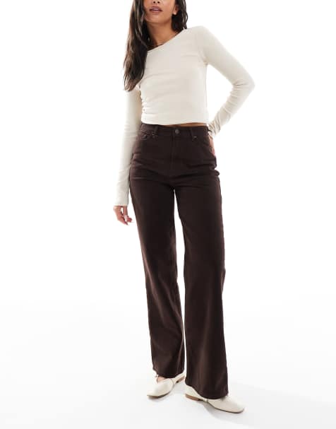 New Look Adalae wide leg jeans in brown - view 1