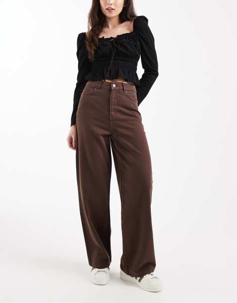 New Look Adalae wide leg jeans in brown