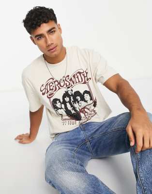 New Look Aerosmith t-shirt in stone