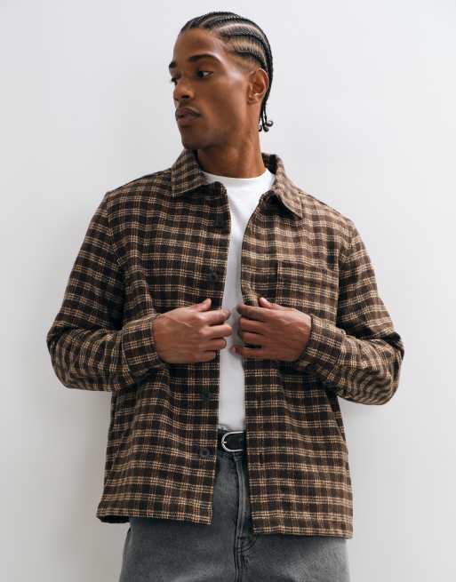 New Look - Afslappet overskjorte med brunt tern, 3 af 5