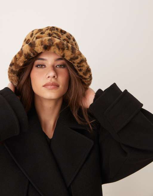 New Look – Anglerhut aus Kunstpelz in Leoparden-Print, 3 von 3