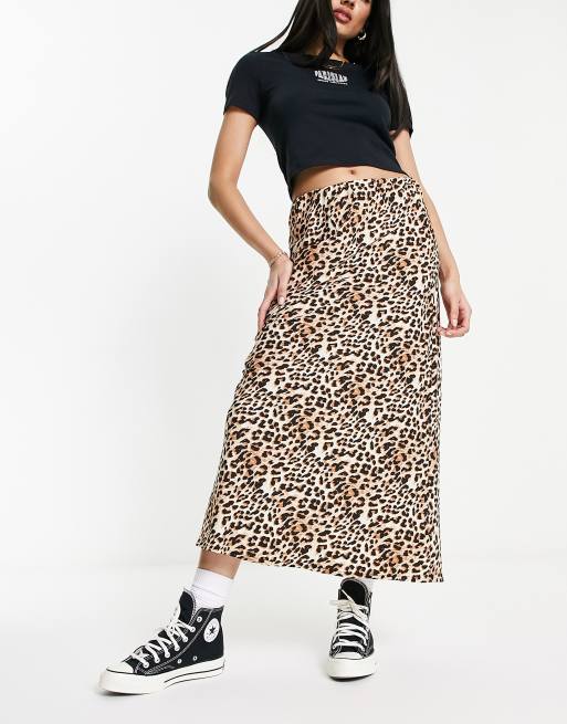 Leopard midi outlet skirt new look