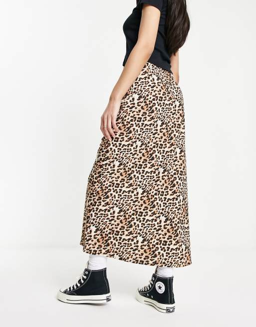 Leopard print maxi skirt new look store