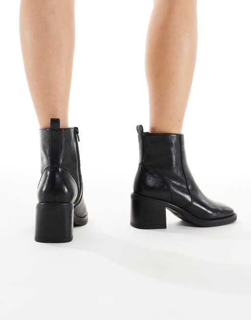 New Look – Ankle-Boots in Schwarz mit Absatz und eckiger Zehenpartie, 3 von 4