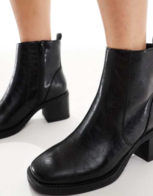New Look – Ankle-Boots in Schwarz mit Absatz und eckiger Zehenpartie, 4 von 4
