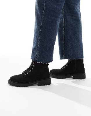 New Look - Ankle-Boots zum Schnüren in Schwarz
