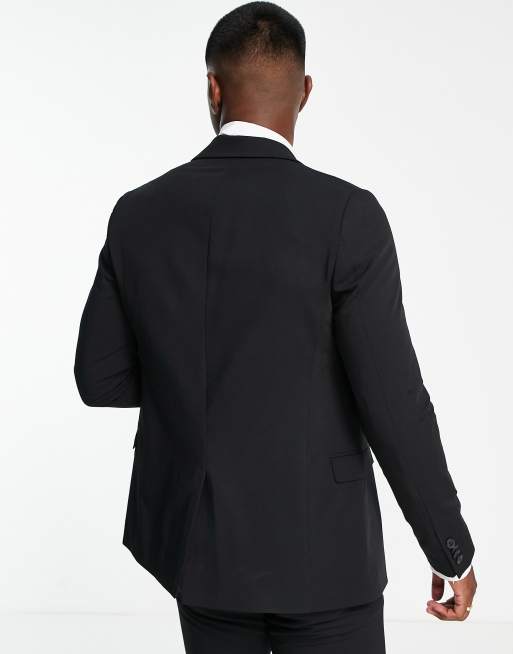 New Look – Anzugjacke mit sehr engem Schnitt in Schwarz, 4 von 4