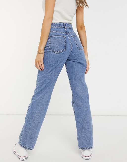 High Waist Asymmetrical Straight Leg Jeans – KesleyBoutique