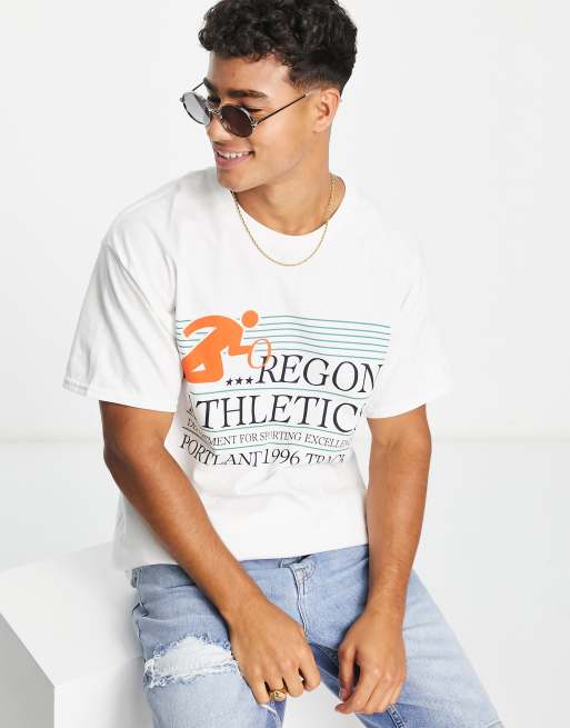 New Look - Athletics Track Club - T-shirt in wit