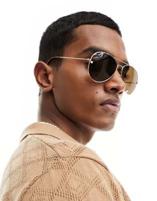 New Look New Look aviator style sunglasses in gold