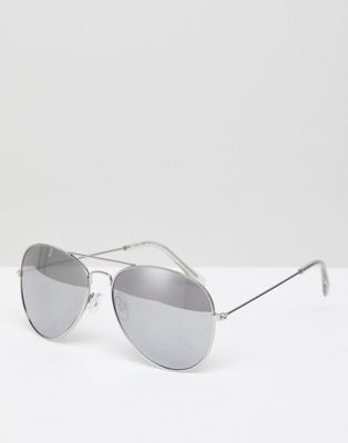 New Look Aviator Sunglasses In Silver | ASOS