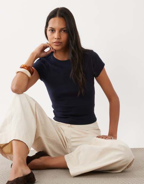 New Look baby tee in navy - view 1