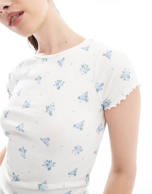 New Look - Babylock - T-shirt bianca a fiorellini, 3 di 4