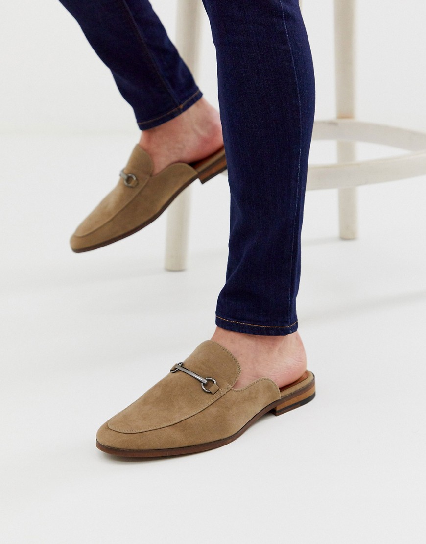 New Look backless loafer in stone