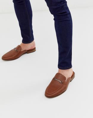 New Look backless loafers in tan