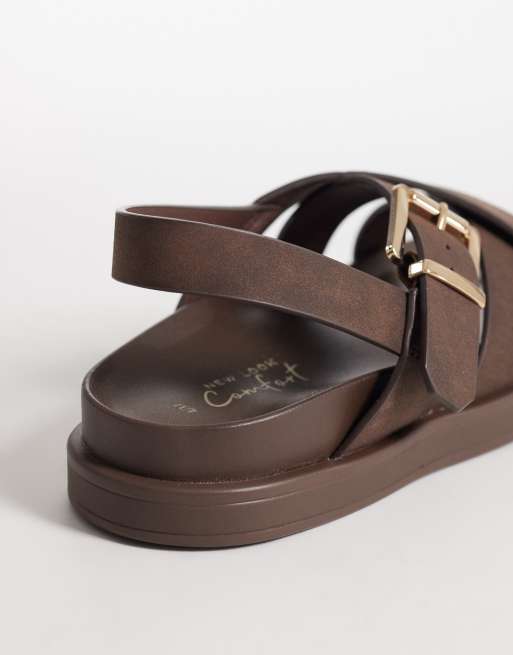 New Look backstrap sandal in brown, 3 of 4