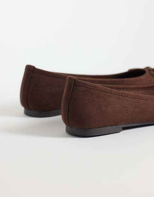New Look ballerina i suedette i brun, 3 af 4