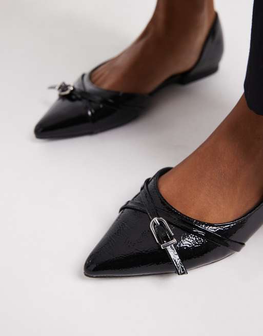 New Look - Ballerine a punta nere con fibbia, 2 di 4