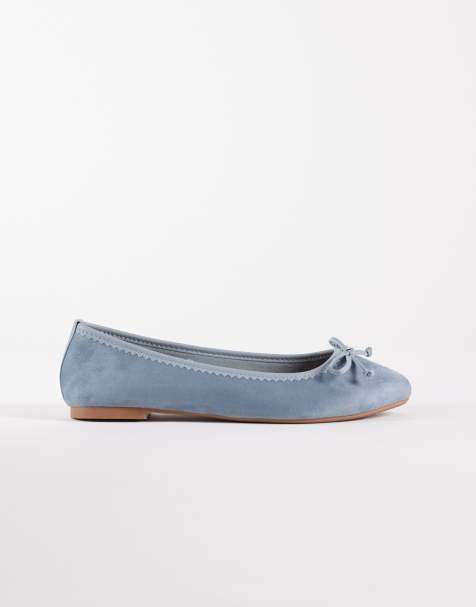 New Look - Ballerine in camoscio sintetico blu polvere - view 1
