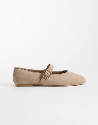 New Look - Ballerines style babies en imitation daim - Marron clair-Brown