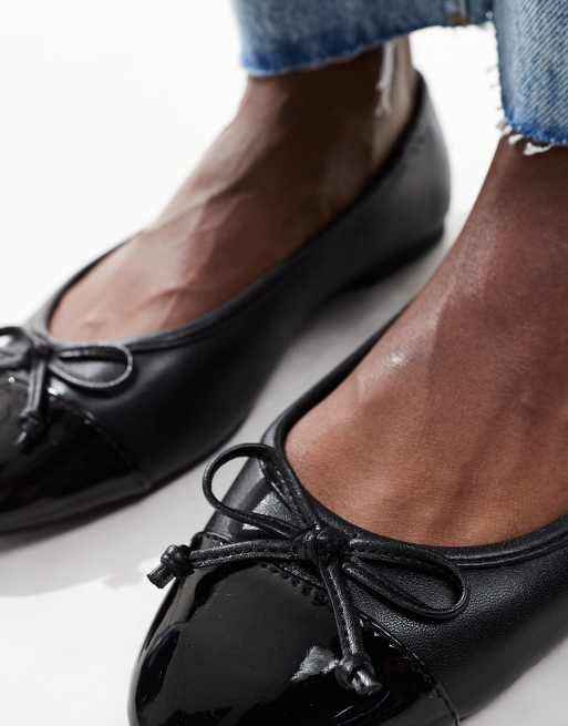 New Look ballet flats with toe cap in black | ASOS