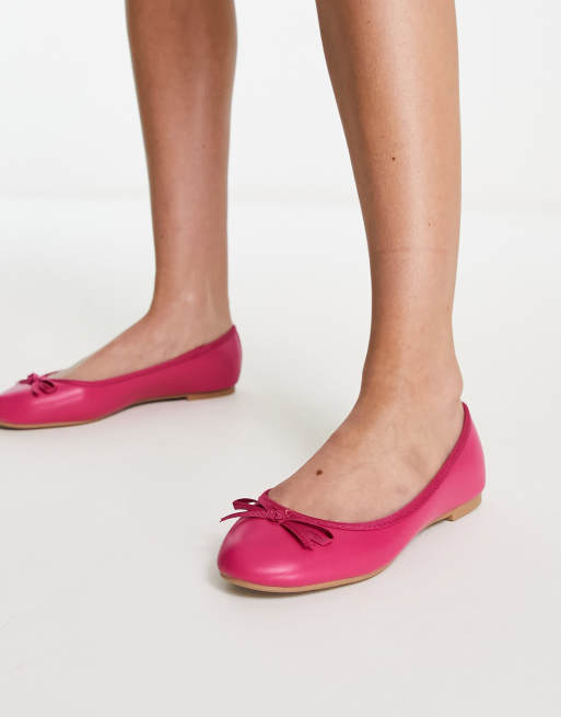 Women's Sequin Bow Ballet Flats – Hot Pink Fuchsia, Slip-On Casual Shoes (Flourish Vanessa-11)