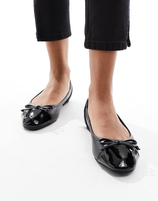 New Look – Ballettschuhe in Schwarz mit Zehenpartie aus Kunstleder, 2 von 4