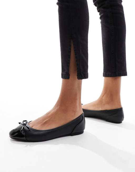 New Look – Ballettschuhe in Schwarz mit Zehenpartie aus Kunstleder, 4 von 4