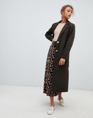 new look bar back maxi coat