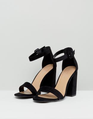 new look real suede barely there block heeled sandal
